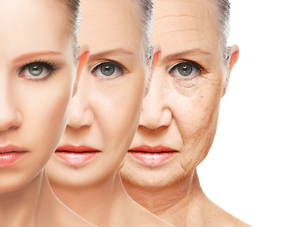 beauty concept skin aging. anti-aging procedures, rejuvenation,